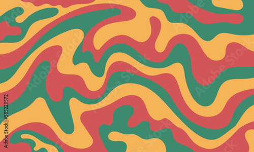 Trendy vector background in retro 70s,60s style. Abstract horizontal background with waves.