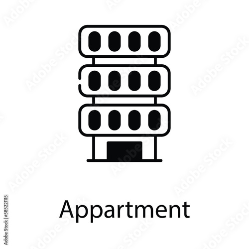 Appartment icon. Suitable for Web Page, Mobile App, UI, UX and GUI design.