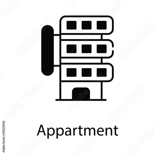 Appartment icon. Suitable for Web Page, Mobile App, UI, UX and GUI design.