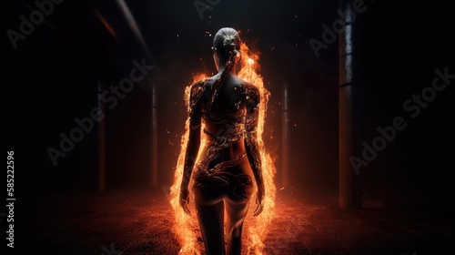 Fire girl. Created with generative AI.