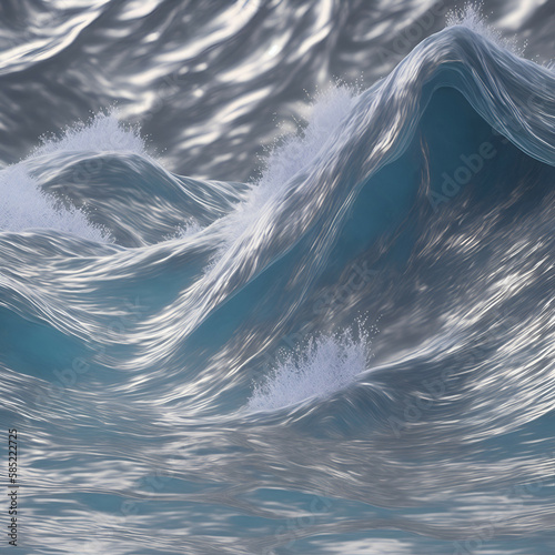 feather in the water - abstract ocean waves bakground - Generative AI