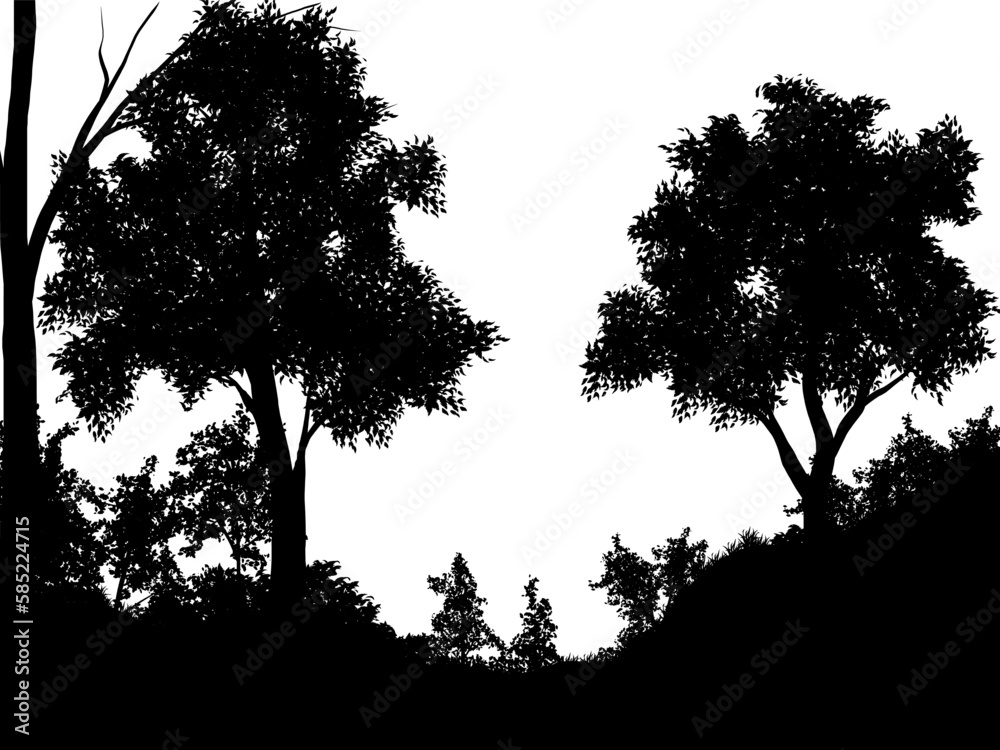 silhouette of trees for background Stock Vector | Adobe Stock