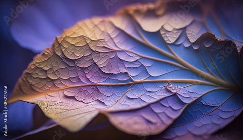 Close up of purple leaf vein nature abstract decoration generated by AI