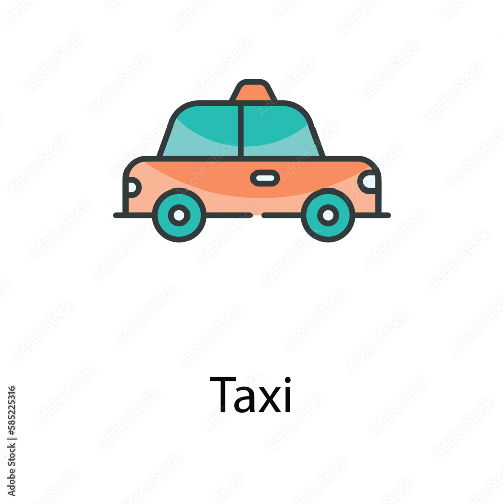 Taxi icon. Suitable for Web Page, Mobile App, UI, UX and GUI design.