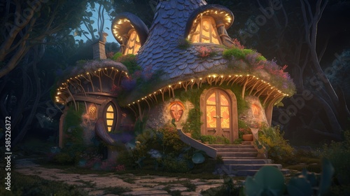 Amazing fairy house. Created with generative AI.