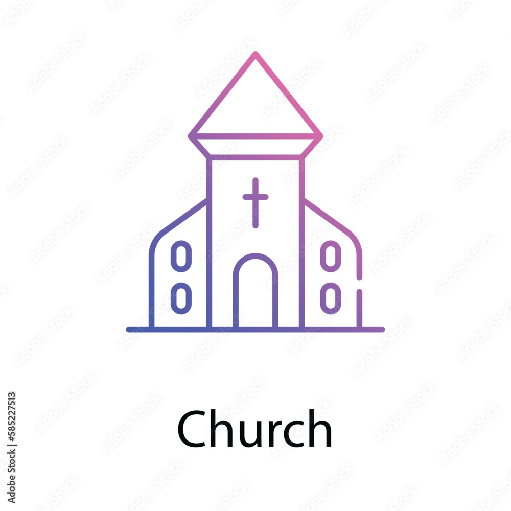 Church icon. Suitable for Web Page, Mobile App, UI, UX and GUI design.