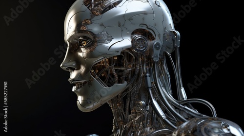 robot, artificial intelligence, sci-fi android. Created with Generative AI.