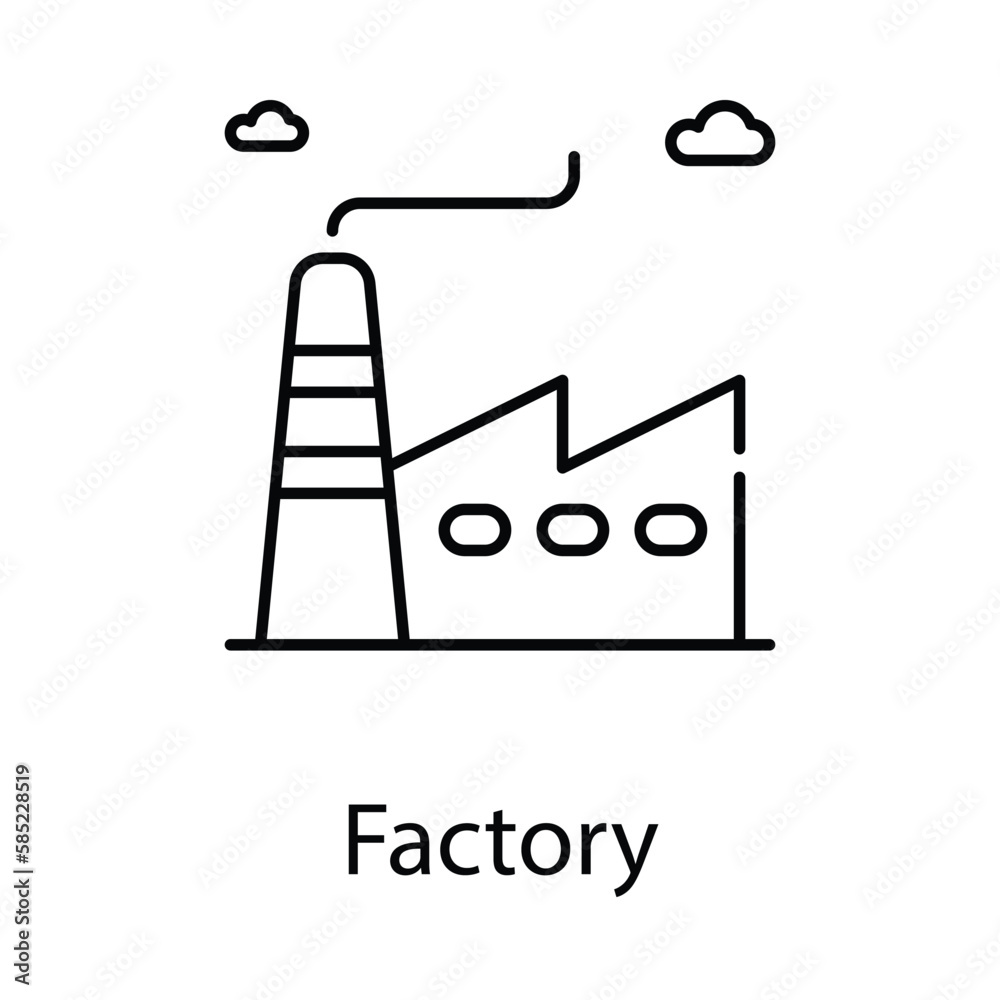  Factory icon. Suitable for Web Page, Mobile App, UI, UX and GUI design.