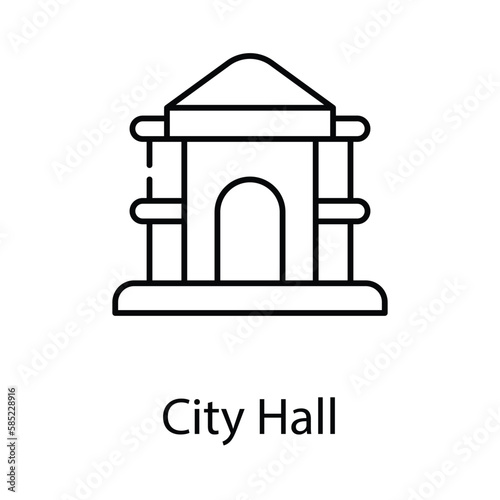 City Hall icon. Suitable for Web Page, Mobile App, UI, UX and GUI design.