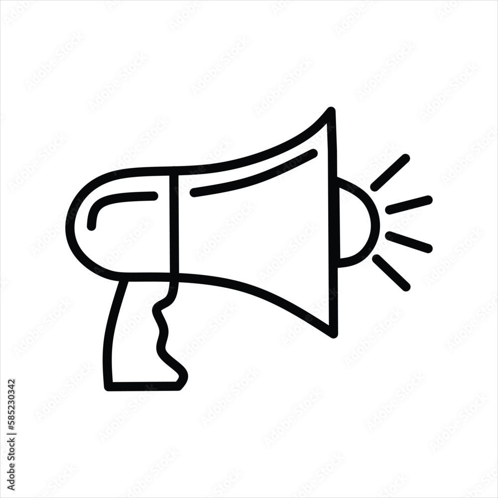loudspeacker megaphone line black icon loudspeacker megaphone line black icon