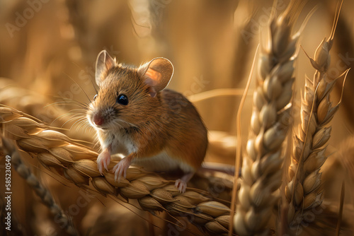 Mouse in wheat, AI Generation