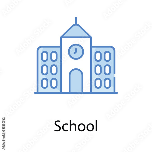 School icon. Suitable for Web Page, Mobile App, UI, UX and GUI design.