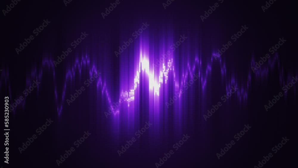 Abstract purple energy equalizer from particles and dots abstract background, video 4k, 60 fps