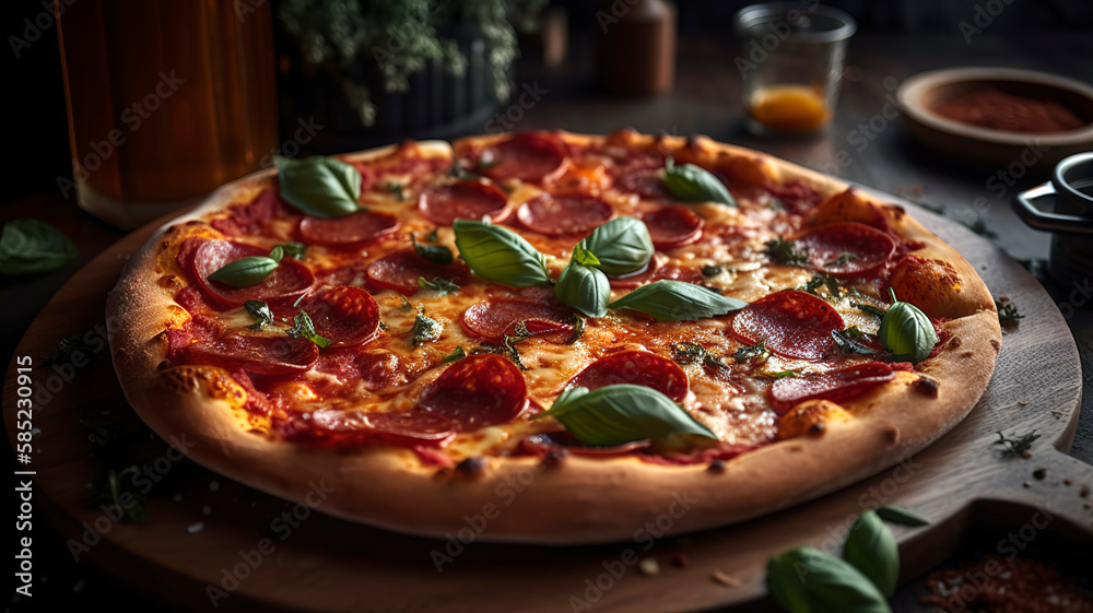 Pepperoni and Salami Pizza: A Classic Combination of Flavors Pepperoni and Salami Pizza: A Classic Combination of Flavors