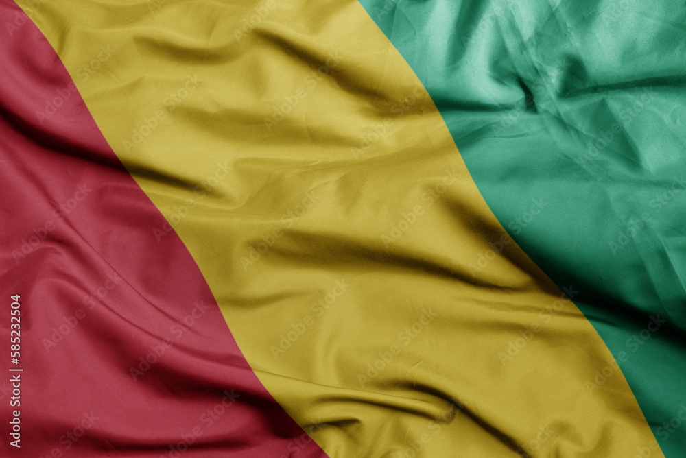 waving national flag of guinea .macro shot. 3D illustration