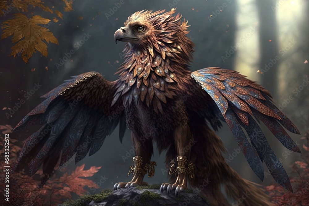 Fototapeta premium Mesmerizing King of the Skies - The Majestic Fantasy Griffin Generative AI