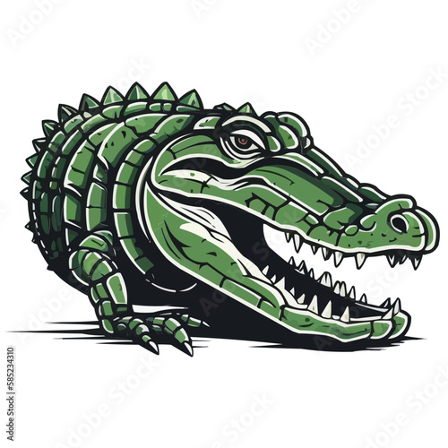 Alligator head logo outline  transparent background