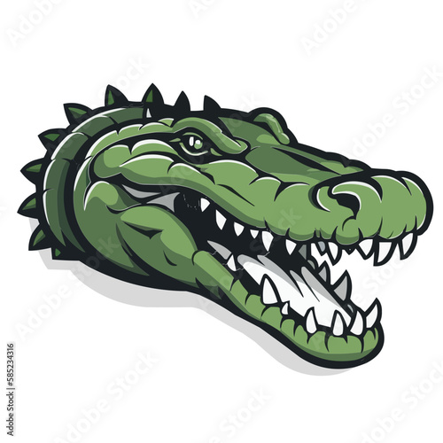 Alligator head logo outline, transparent background © Awesomextra