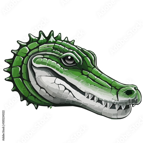 Alligator head logo outline, transparent background