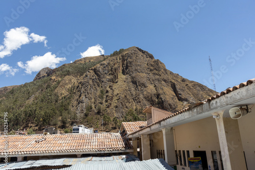 HUANCAVELICA, PERU - MARCH 25, 2023: Potocchi Mountain. View from a building.