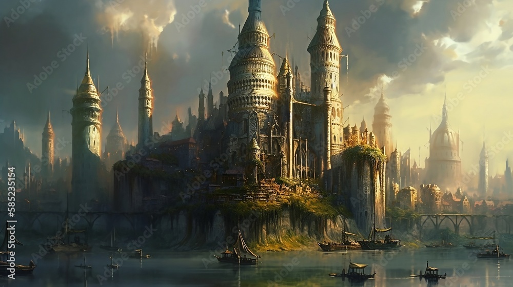 Fantasy Kingdom Painting Generative AI