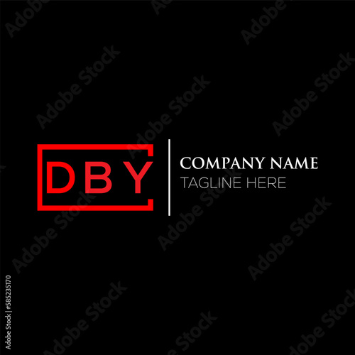 DBY letter logo design on black background. DBY creative initials letter logo concept. DBY letter design. DBY letter design on black background. DBY logo vector.
 photo