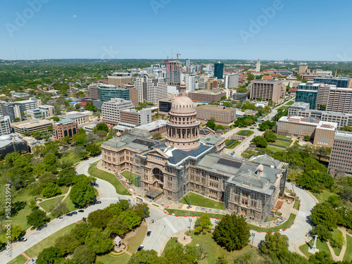Aerial View Of The Texas State Capitol In Austin Texas photo