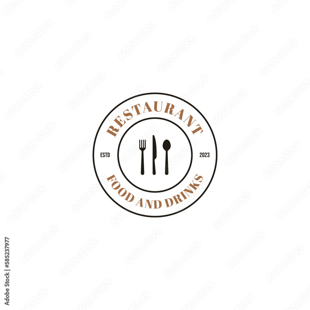 Vector spoon fork knife for restaurant bar bistro logo design