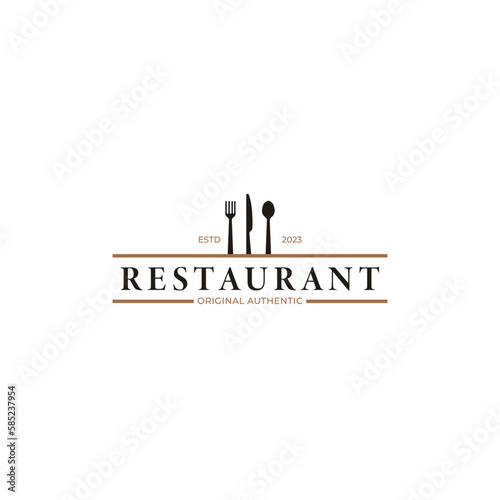 Vector spoon fork knife for restaurant bar bistro logo design