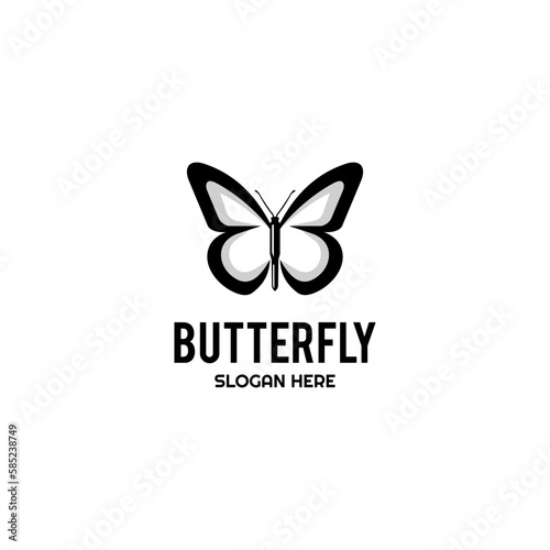 Black butterfly vector black white illustration suitable for all industries.