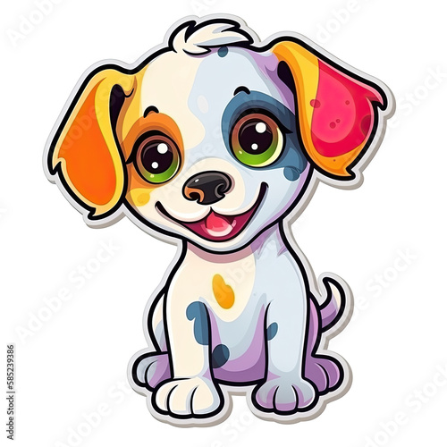 cute dog puppy - minimalistic  sticker art