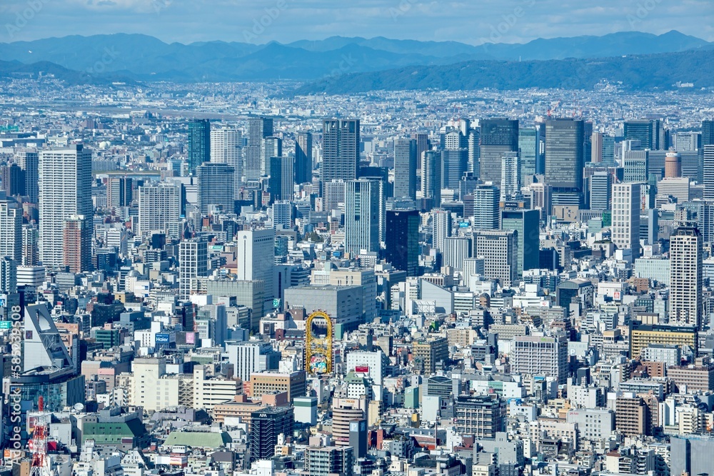 大阪府 あべのハルカスから眺める梅田のビル群 大阪府 あべのハルカスから眺める梅田のビル群