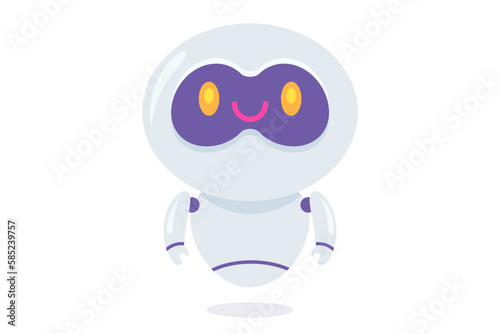 Vector illustration of cute robot. Vector icon for chatbot in flat style.