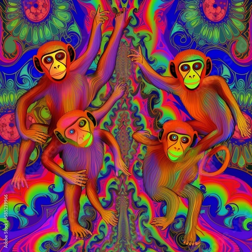 psychedelic animals, Generative AI. © PedroCarlos