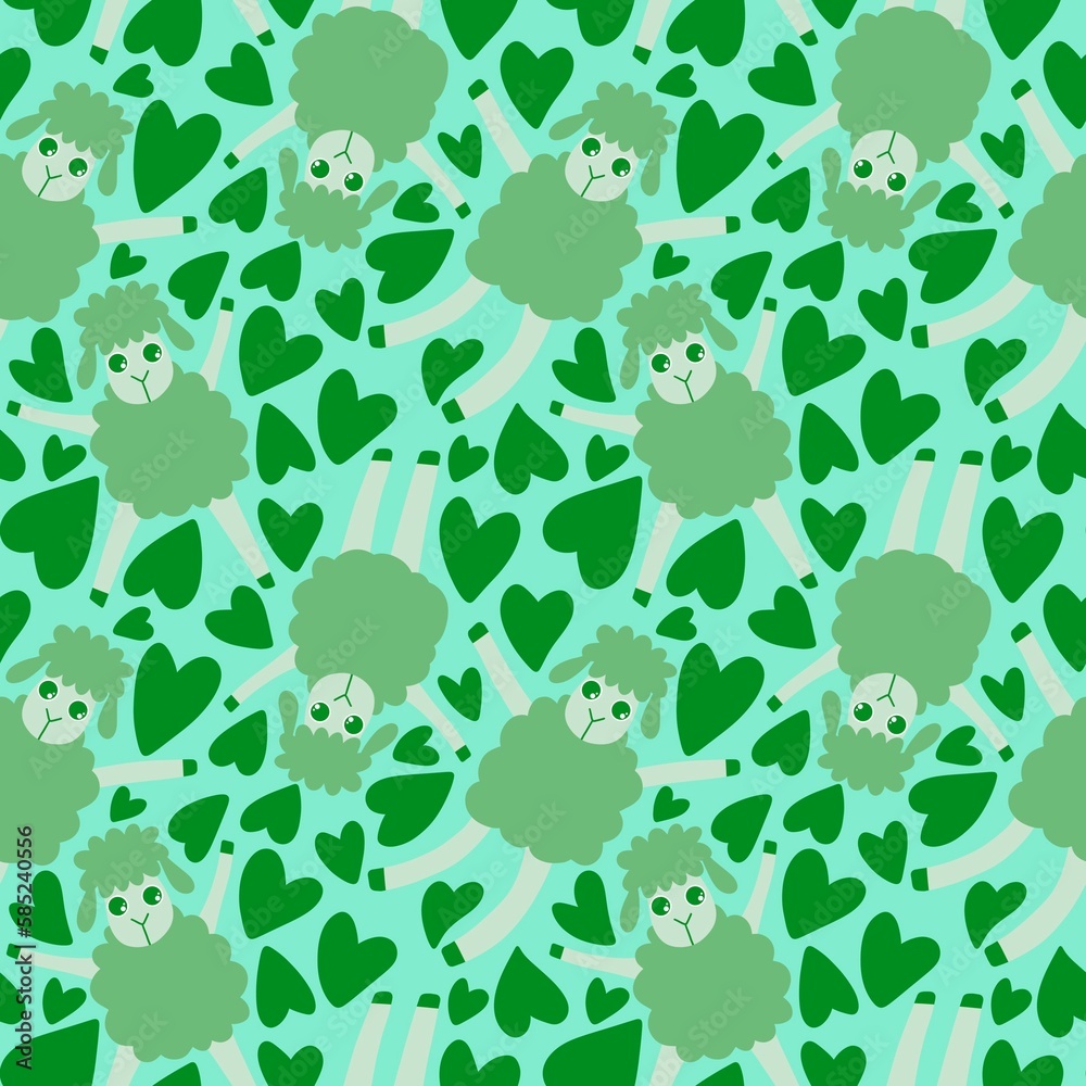Cartoon animals seamless sheep pattern for wrapping paper and fabrics and linens and kids clothes print and kindergarten Cartoon animals seamless sheep pattern for wrapping paper and fabrics and linens and kids clothes print and kindergarten