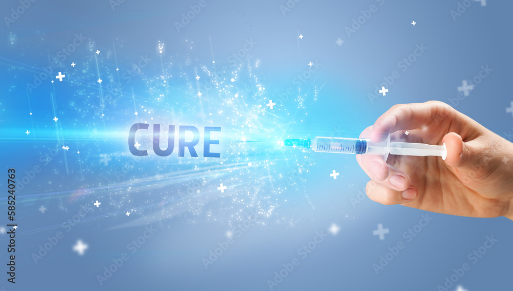 Syringe, medical injection in hand Syringe, medical injection in hand
