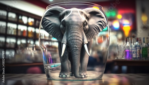 Elephant in a china shop created with generative AI technology