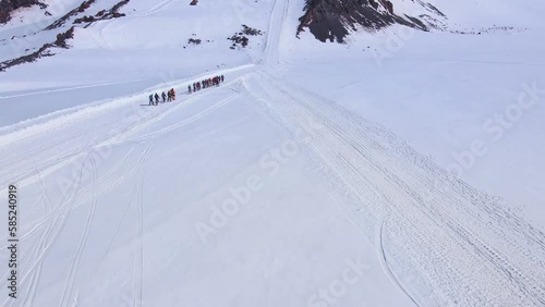 Wallpaper Mural A group of climbers makes an acclimatization hike on Mount Elbrus Torontodigital.ca