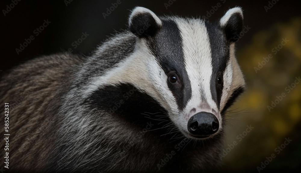 Lemur stares with cute black and white coat generated by AI Lemur stares with cute black and white coat generated by AI