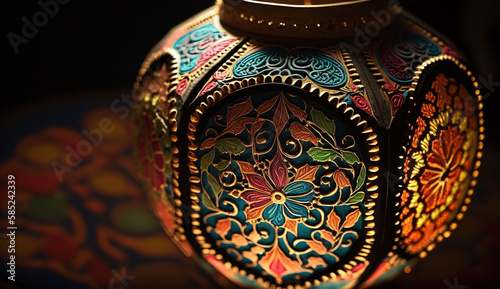 Antique Ceramics in Vibrant Multi Colored Floral Design generated by AI