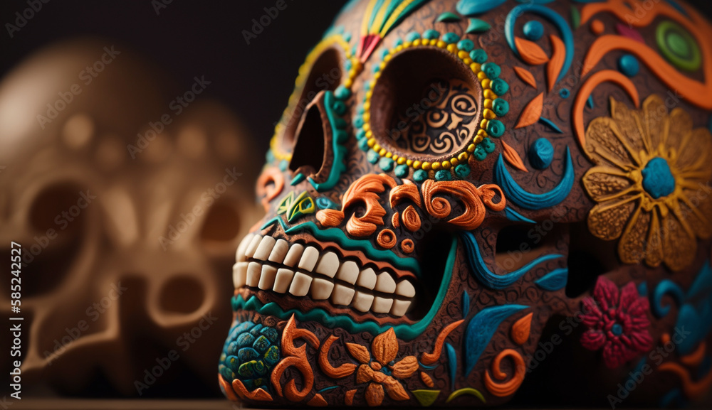 Fototapeta premium Day of the dead celebration spooky decoration generated by AI