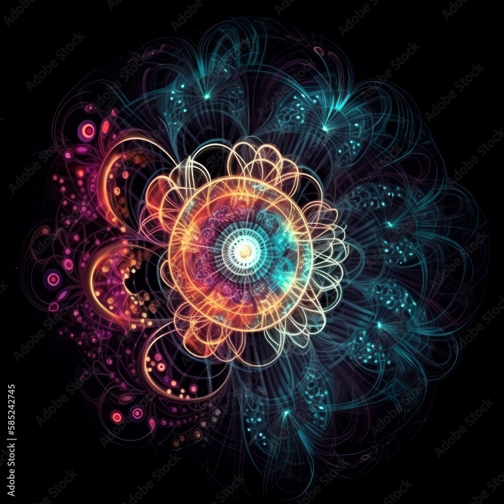 An abstract fractal like image representing energy. Generative AI.