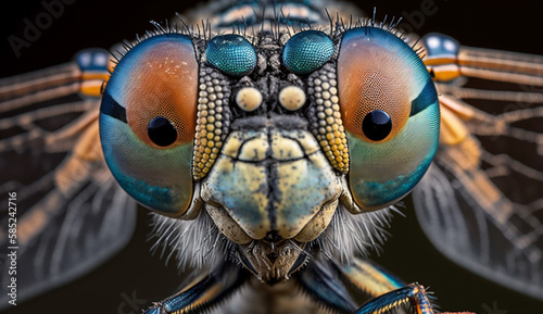 One hairy fly sharp blue eye focused generated by AI © Jeronimo Ramos