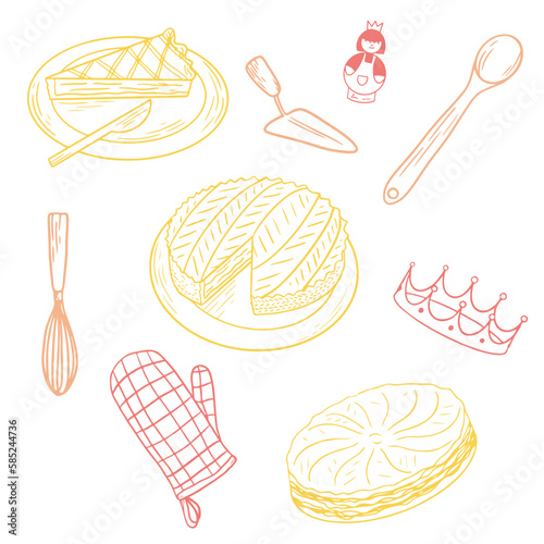 Cuadro en lienzo Vecteur illustration galette des rois