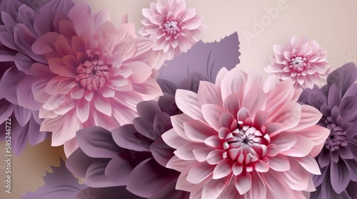 An abstract flora background for Mother's Day, or weddings. Generative AI. © Elle Arden 