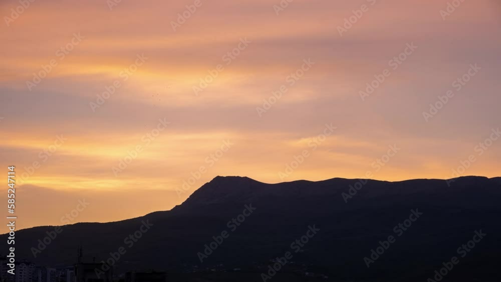 Sunset with a view of the mountain in the crimea Timelapse Sunset with a view of the mountain in the crimea Timelapse