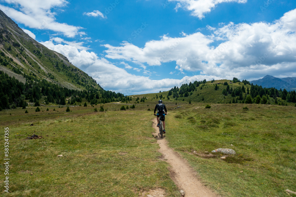 Mountain bike trip high up in the mountains