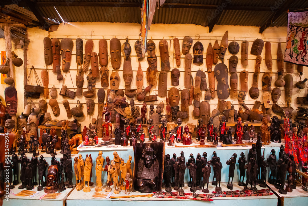 figurines made of wood, handmade in the national style of Africa. African national culture figurines made of wood, handmade in the national style of Africa. African national culture