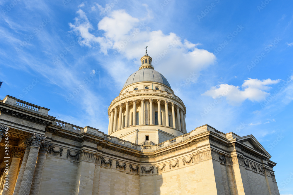 The Pantheon , in Europe, in France, in Ile de France, in Paris, in summer, on a sunny day.