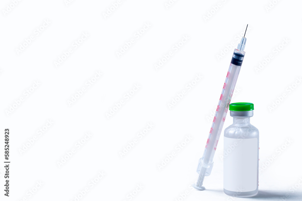 Covid-19 Coronavirus concept. Syringe and vial on a white background. Covid-19 Coronavirus concept. Syringe and vial on a white background.